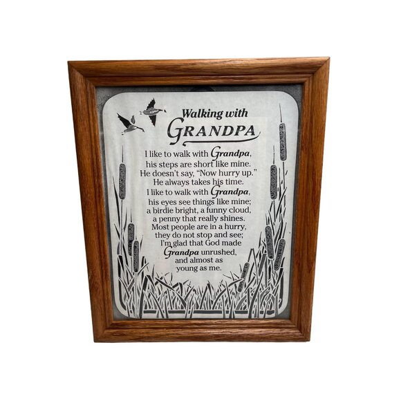 Walking with Grandpa Poem in Wood Frame 8 X 11 33e - Picture 6 of 8